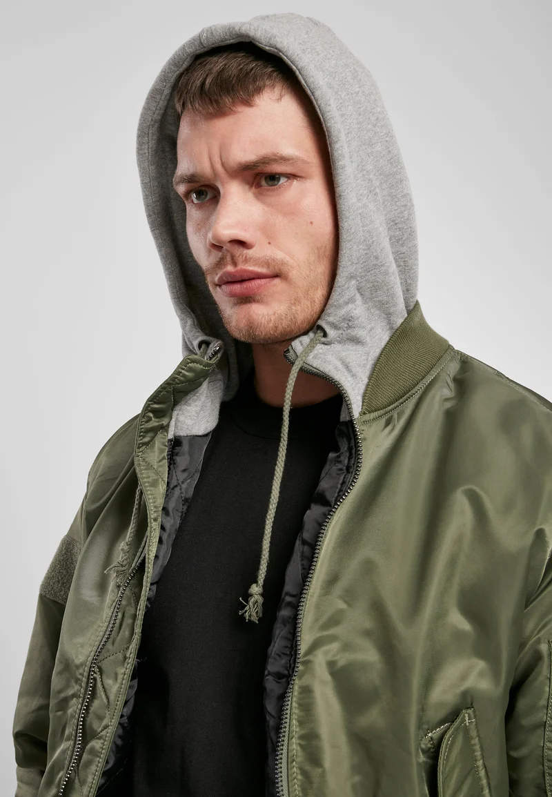 B Hooded MA1 Bomber Jacket