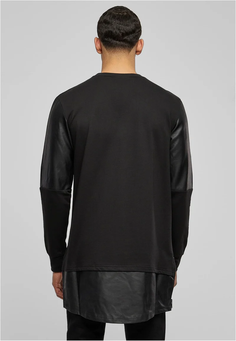 UC Long Zipped Synthetic Leather Crewneck