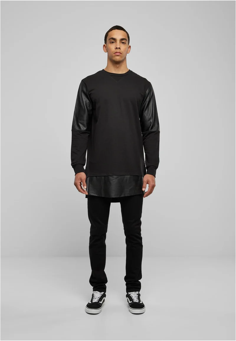 UC Long Zipped Synthetic Leather Crewneck