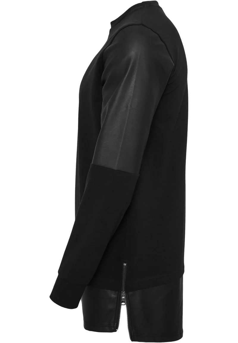 UC Long Zipped Synthetic Leather Crewneck