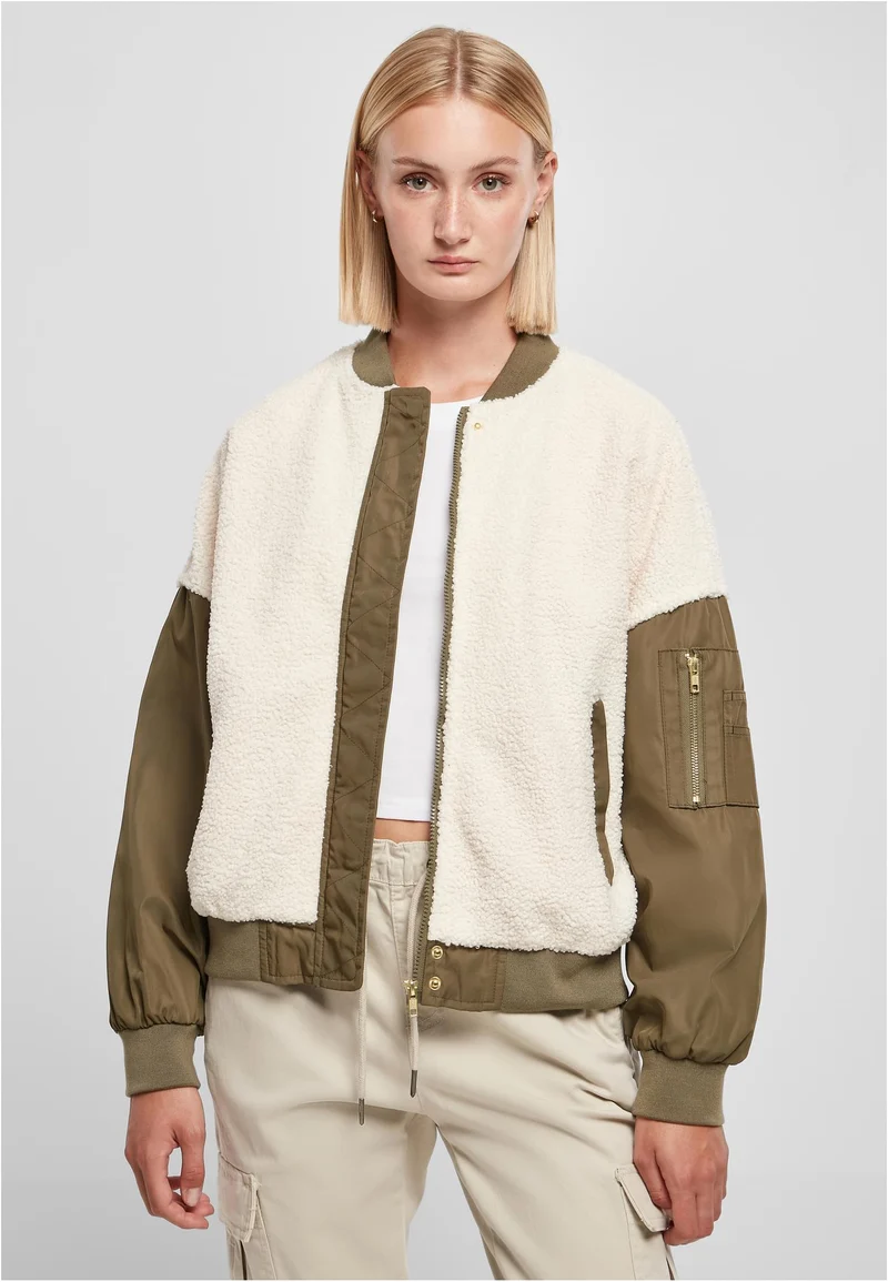 UC Oversized Sherpa Mixed Bomber Jacket