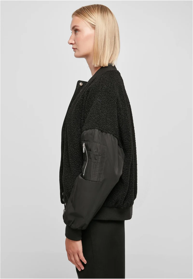 UC Oversized Sherpa Mixed Bomber Jacket