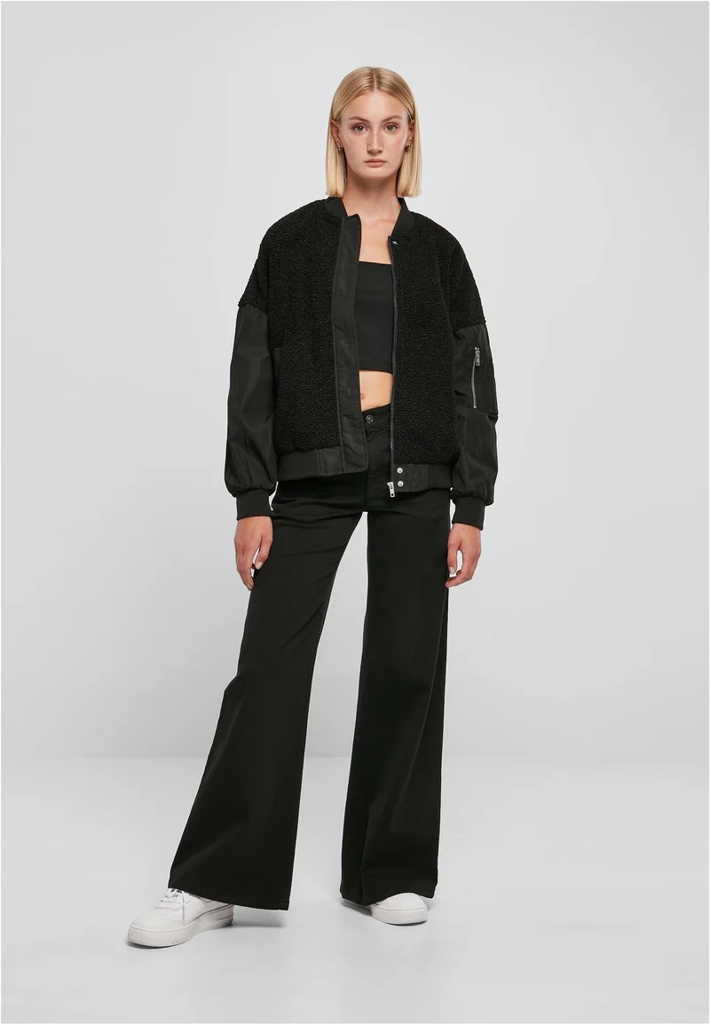 UC Oversized Sherpa Mixed Bomber Jacket
