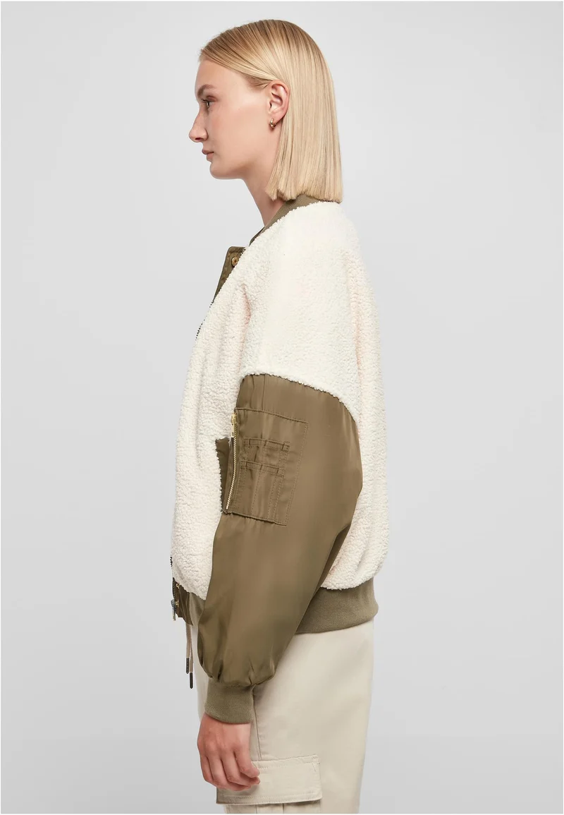UC Oversized Sherpa Mixed Bomber Jacket