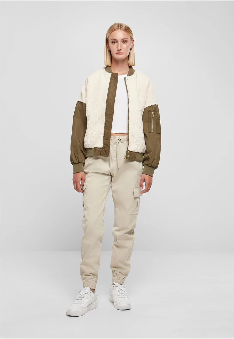 UC Oversized Sherpa Mixed Bomber Jacket