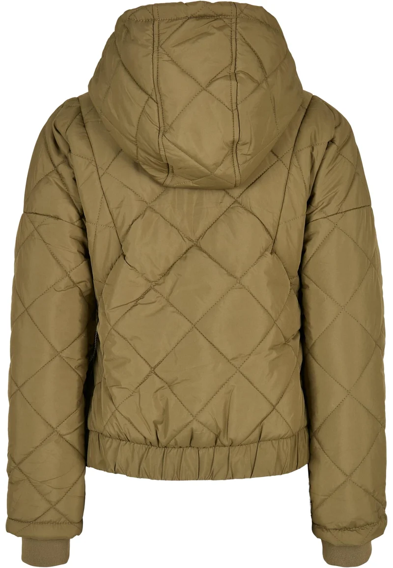 Oversized Diamond Quilted Pull Over Jacket