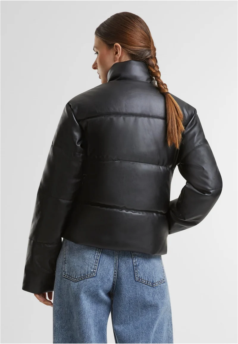 UC Synthetic Leather Puffer Jacket