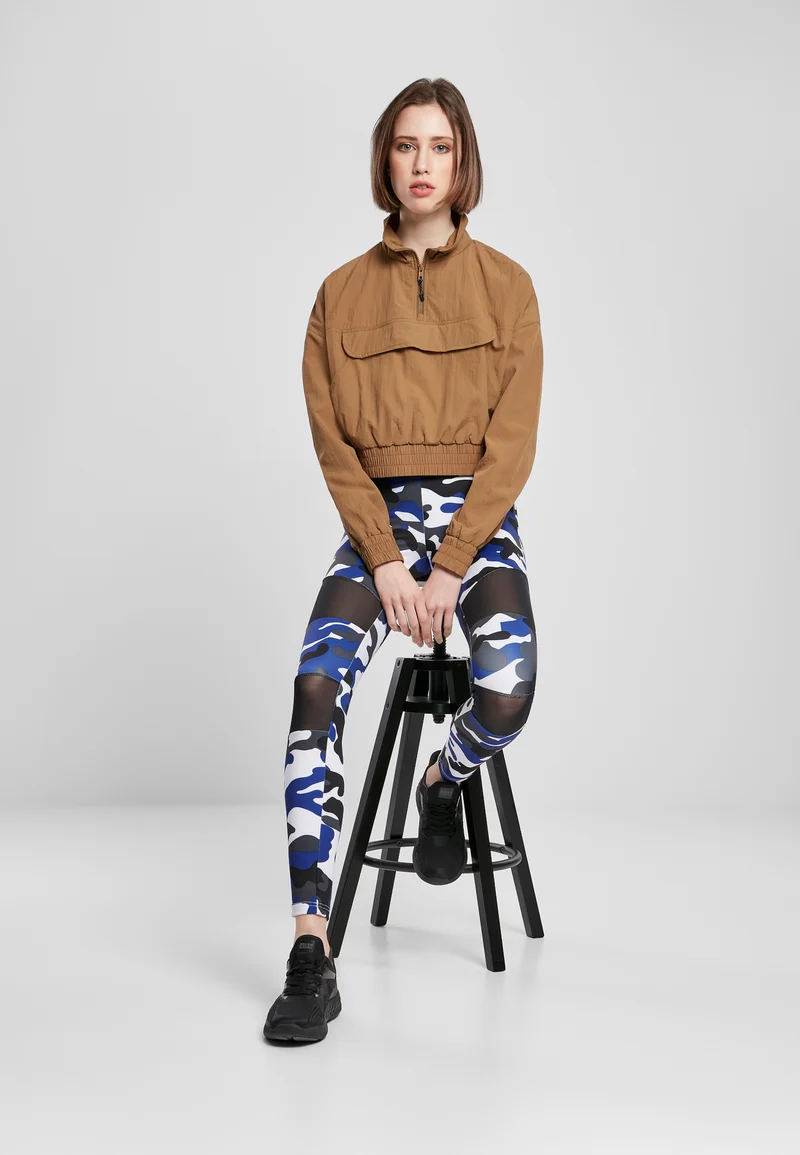 UC Cropped Crinkle Nylon Pull Over Jacket