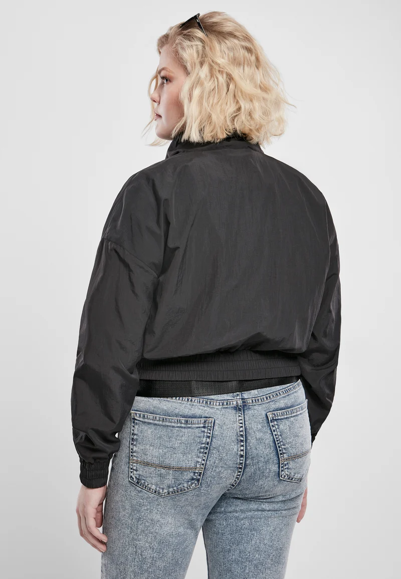 UC Cropped Crinkle Nylon Pull Over Jacket