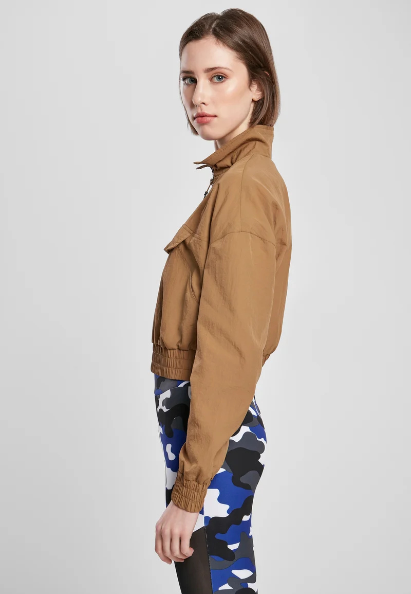 UC Cropped Crinkle Nylon Pull Over Jacket