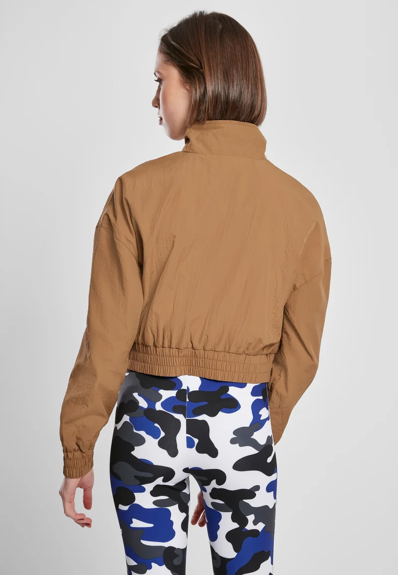 UC Cropped Crinkle Nylon Pull Over Jacket