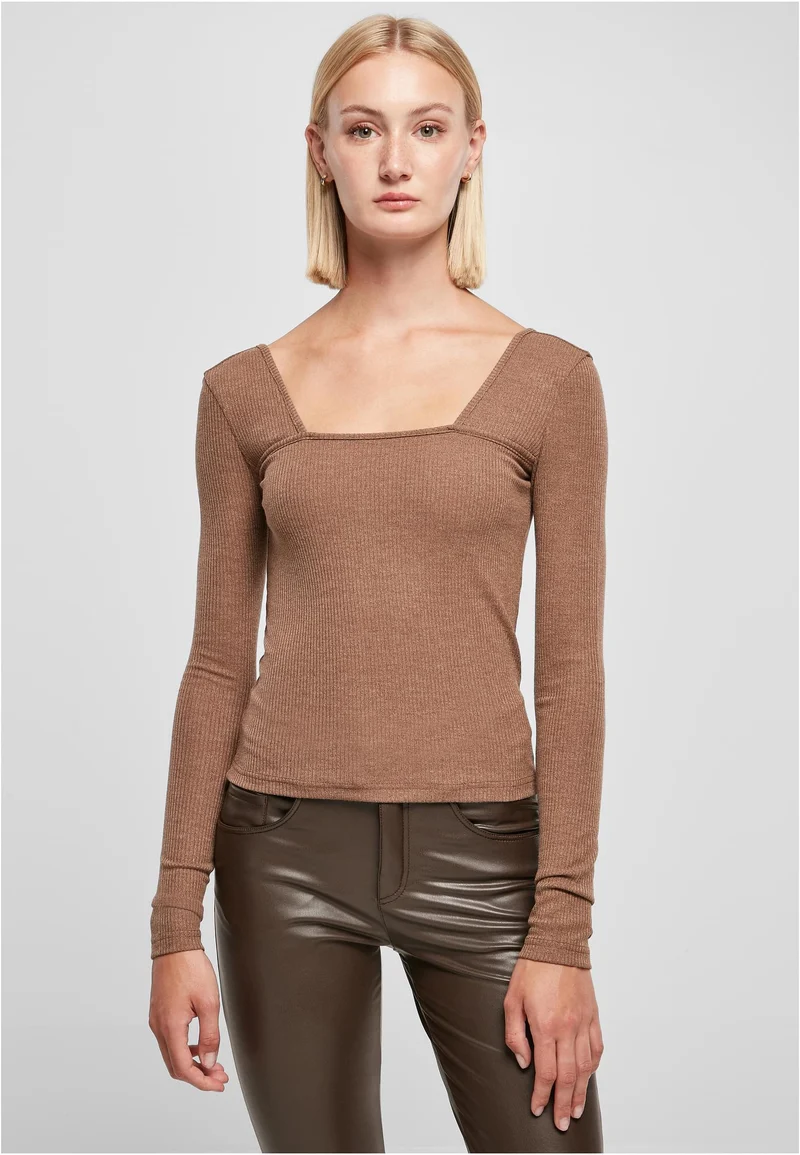 UC Rib Squared Neckline Longsleeve
