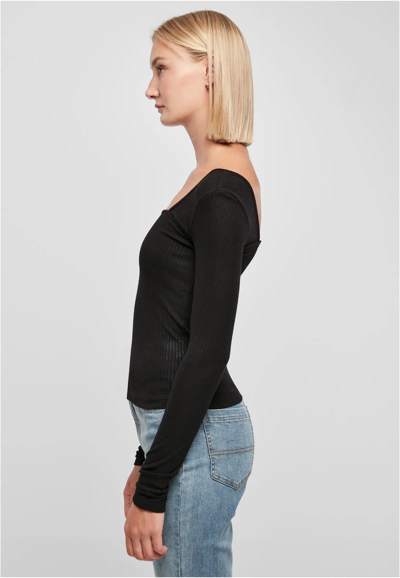 UC Rib Squared Neckline Longsleeve