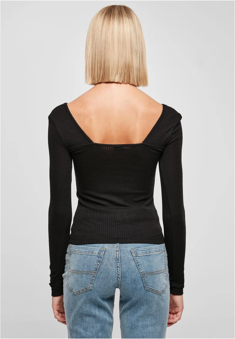 UC Rib Squared Neckline Longsleeve