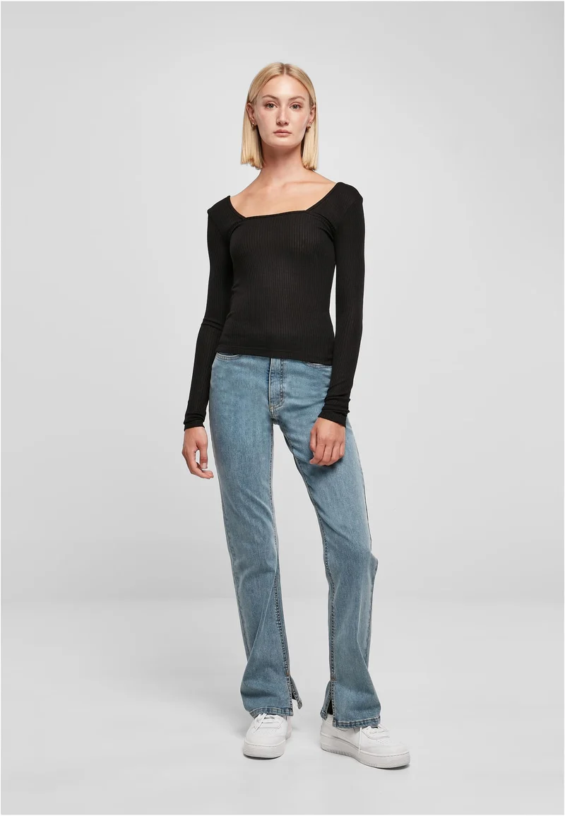 UC Rib Squared Neckline Longsleeve