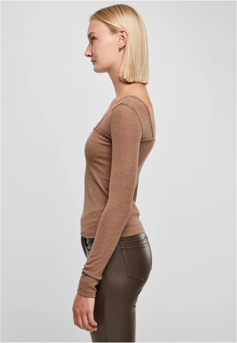 UC Rib Squared Neckline Longsleeve