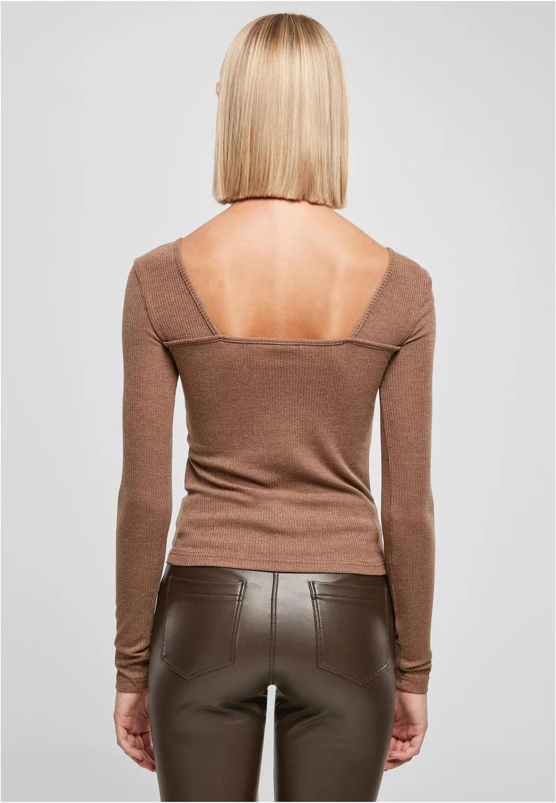 UC Rib Squared Neckline Longsleeve