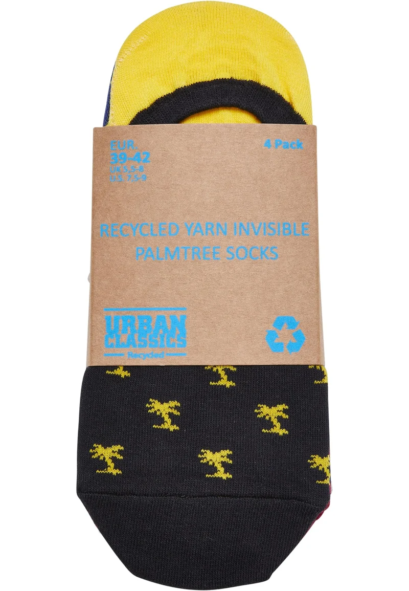 UC Reccyled Yarn Invisbile Palmtree Socks 4-Pack