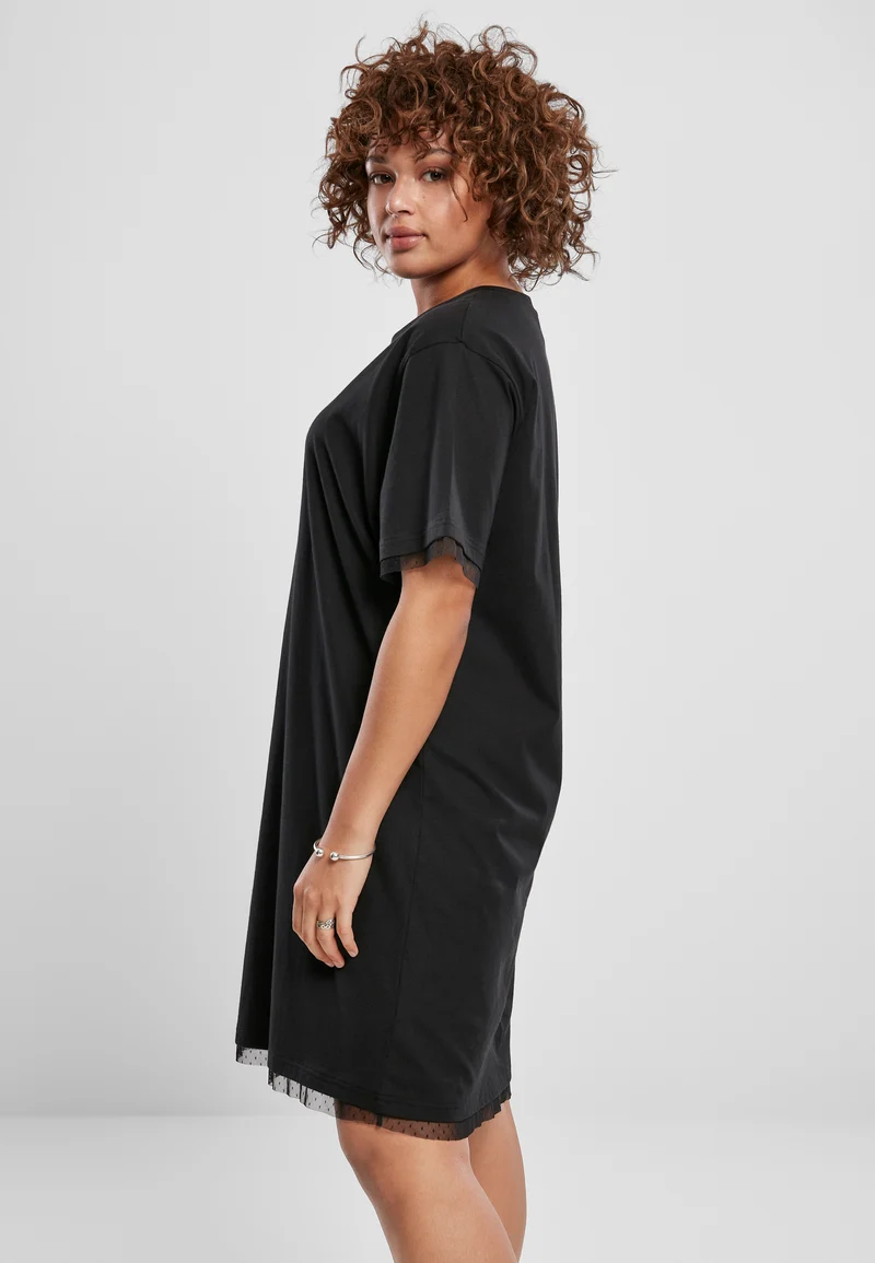 UC Boxy Lace Hem Tee Dress