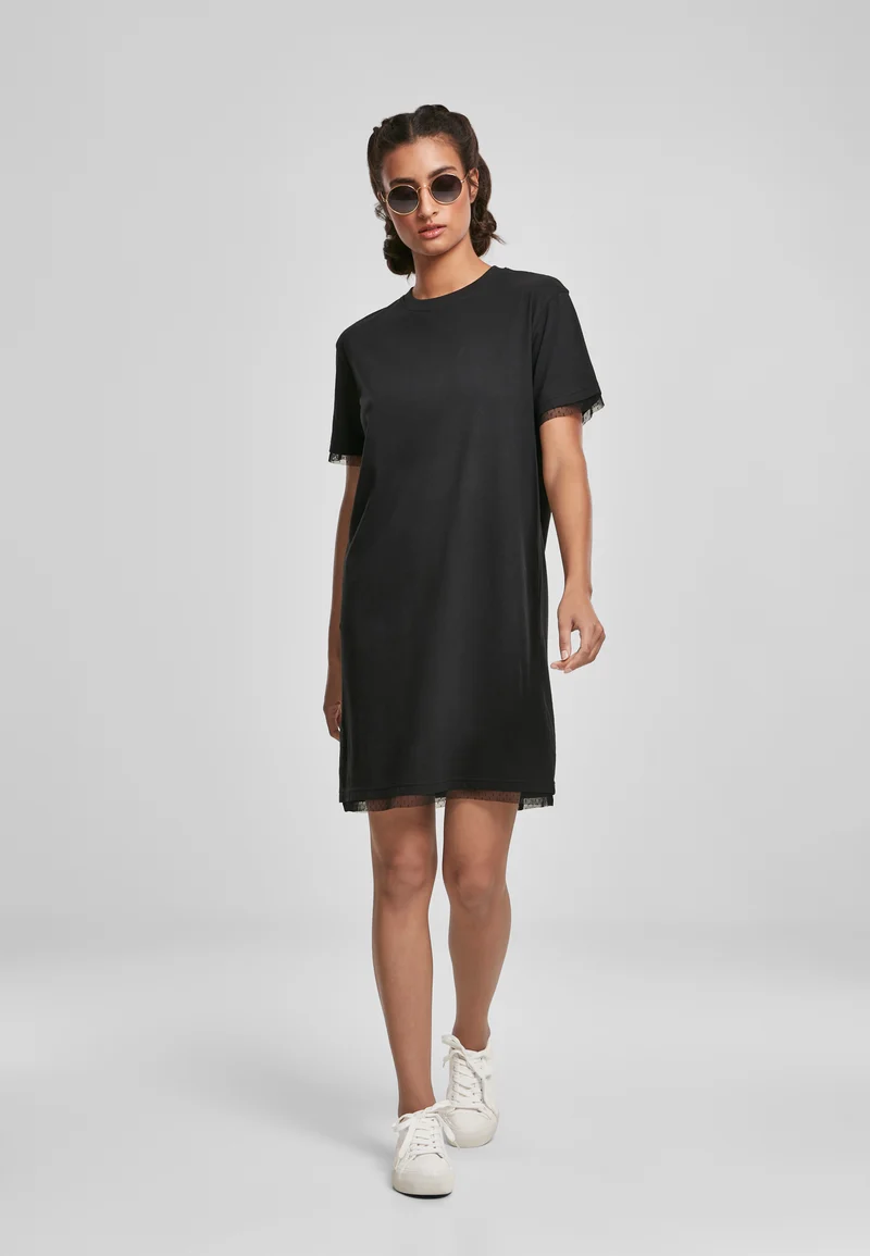 UC Boxy Lace Hem Tee Dress