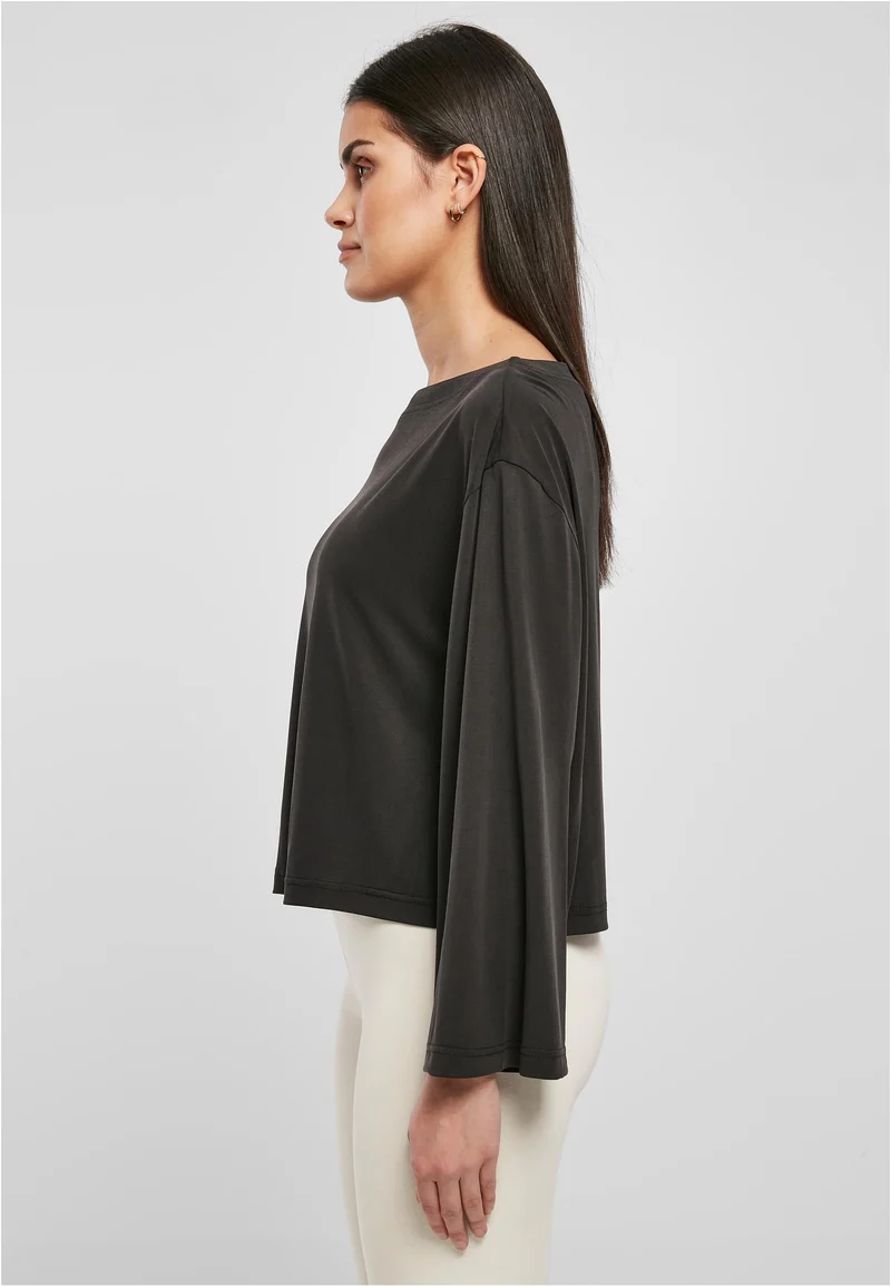 UC Short Modal Bateau Necklinie Longsleeve