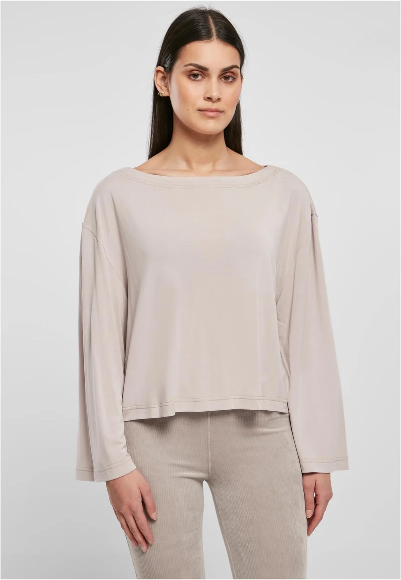 UC Short Modal Bateau Necklinie Longsleeve