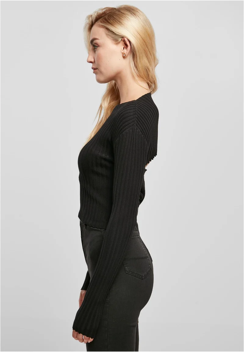 UC Short Rib Knit Twisted Back Sweater
