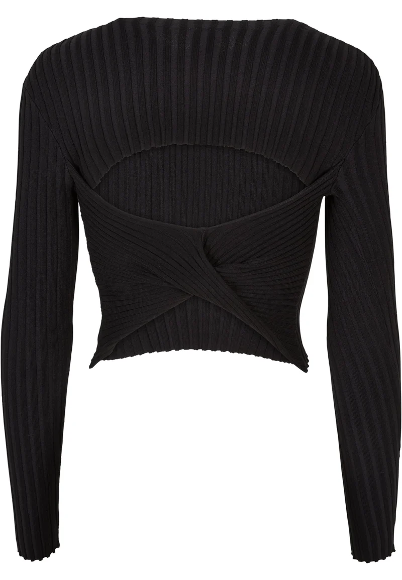 UC Short Rib Knit Twisted Back Sweater