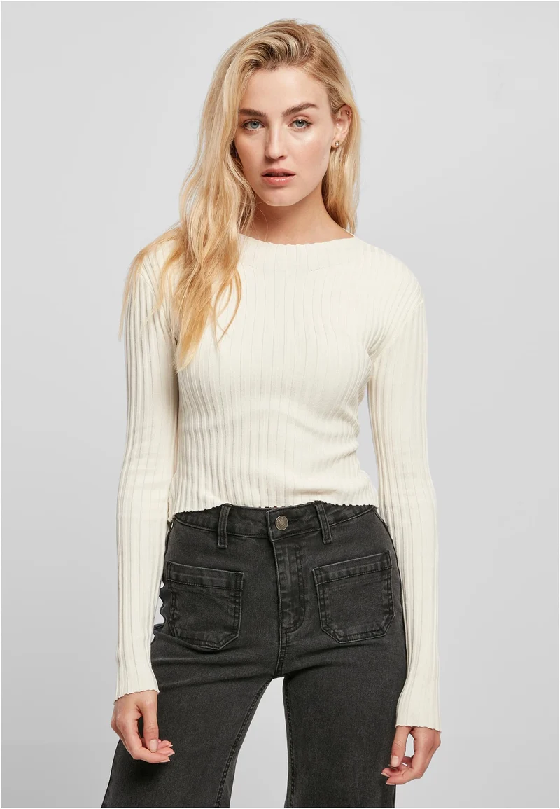 UC Short Rib Knit Twisted Back Sweater