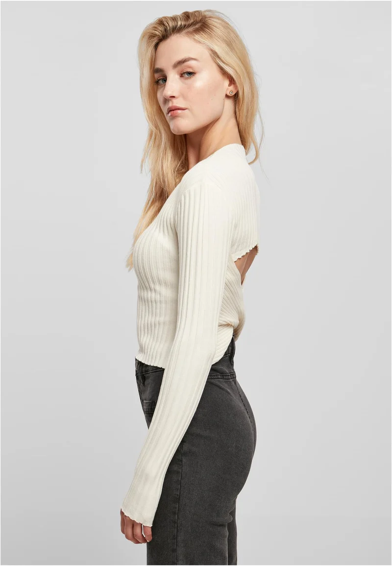 UC Short Rib Knit Twisted Back Sweater