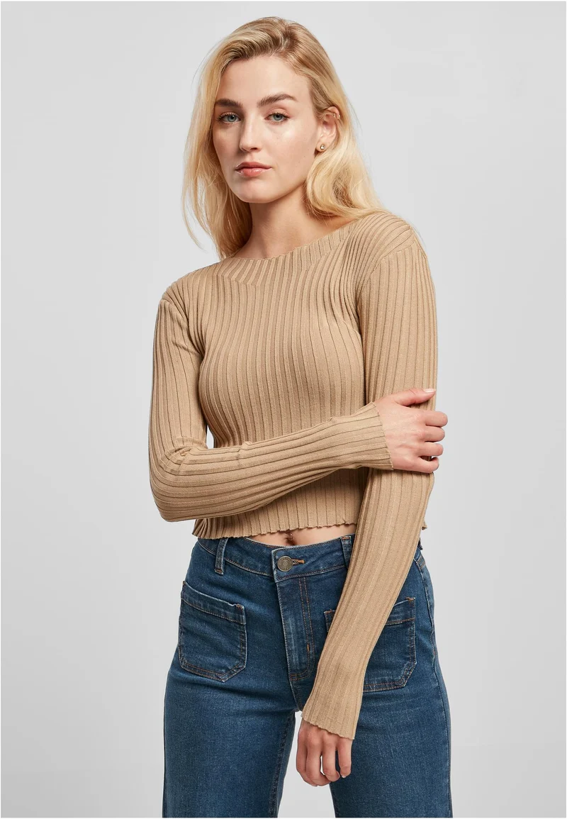 UC Short Rib Knit Twisted Back Sweater