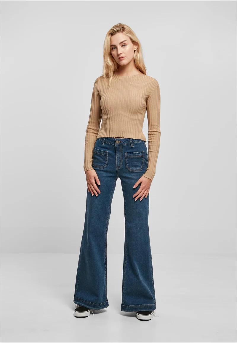 UC Short Rib Knit Twisted Back Sweater