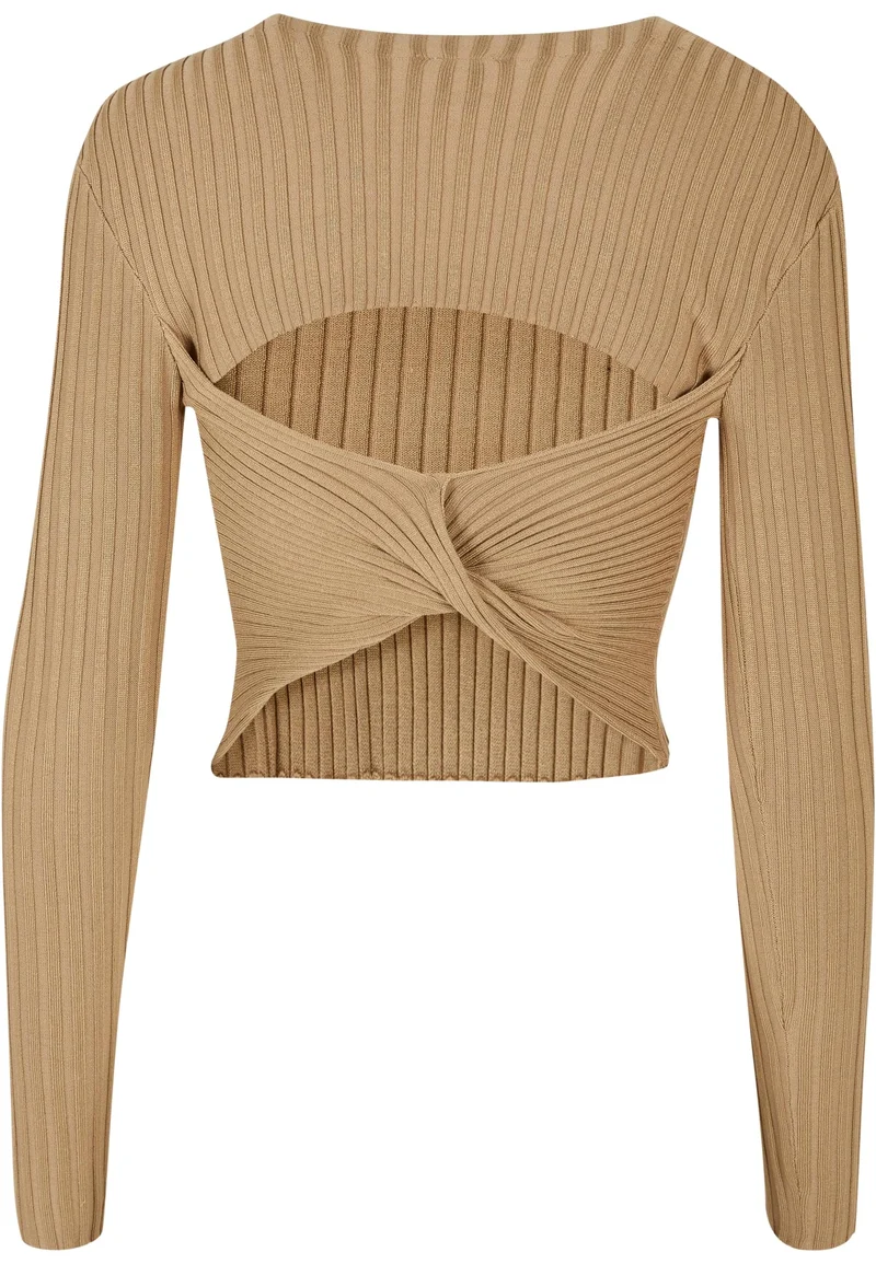 UC Short Rib Knit Twisted Back Sweater