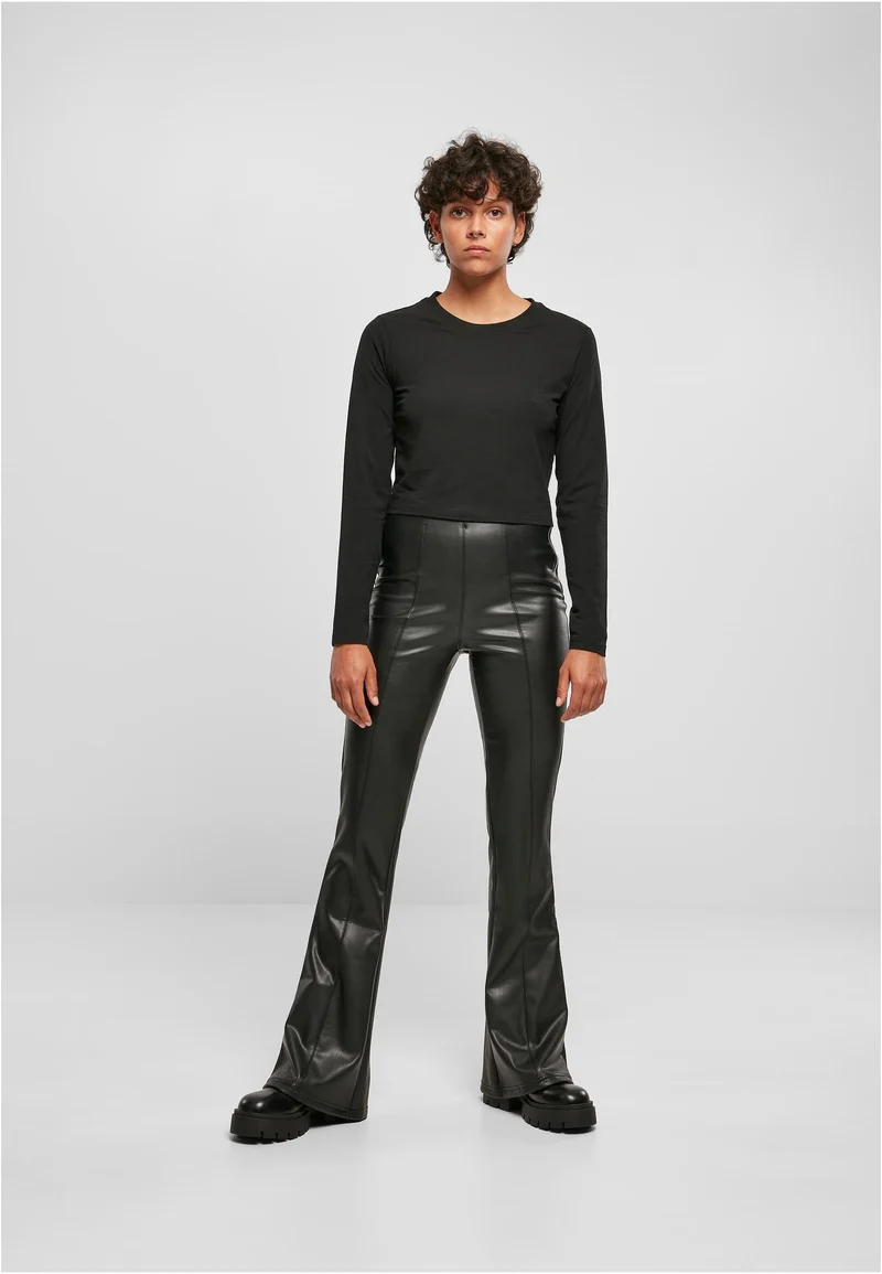 UC Synthetic Leather Flared Pants