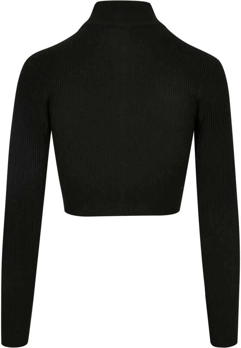 UC Cropped Rib Knit Zip Cardigan
