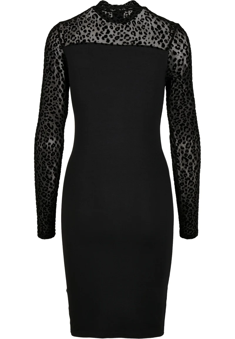 UC Flock Lace Turtle Neck Dress