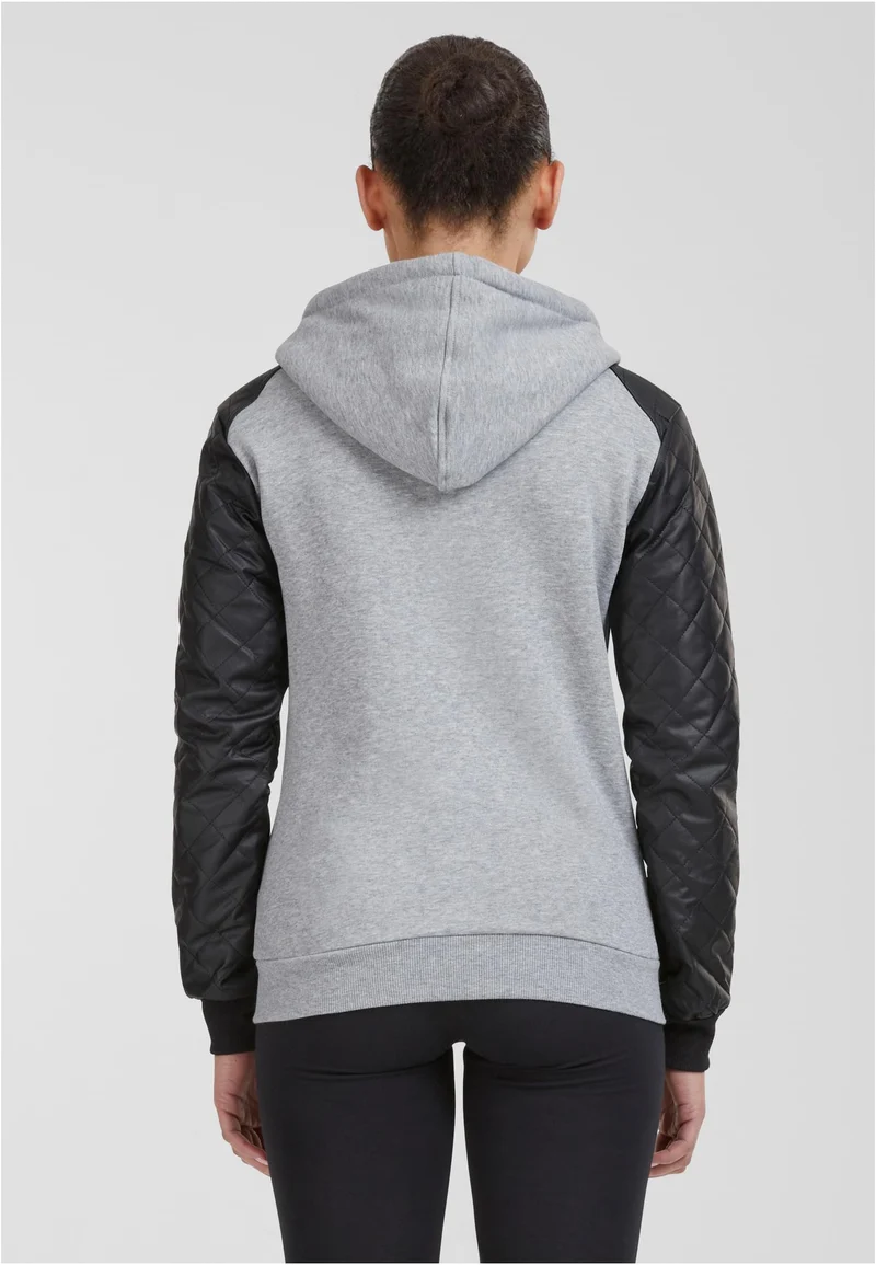 UC Diamond Synthetic Leather Sleeve Zip Hoody