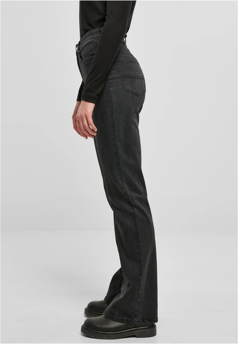 UC High Waisted Straight Slit Denim Pants