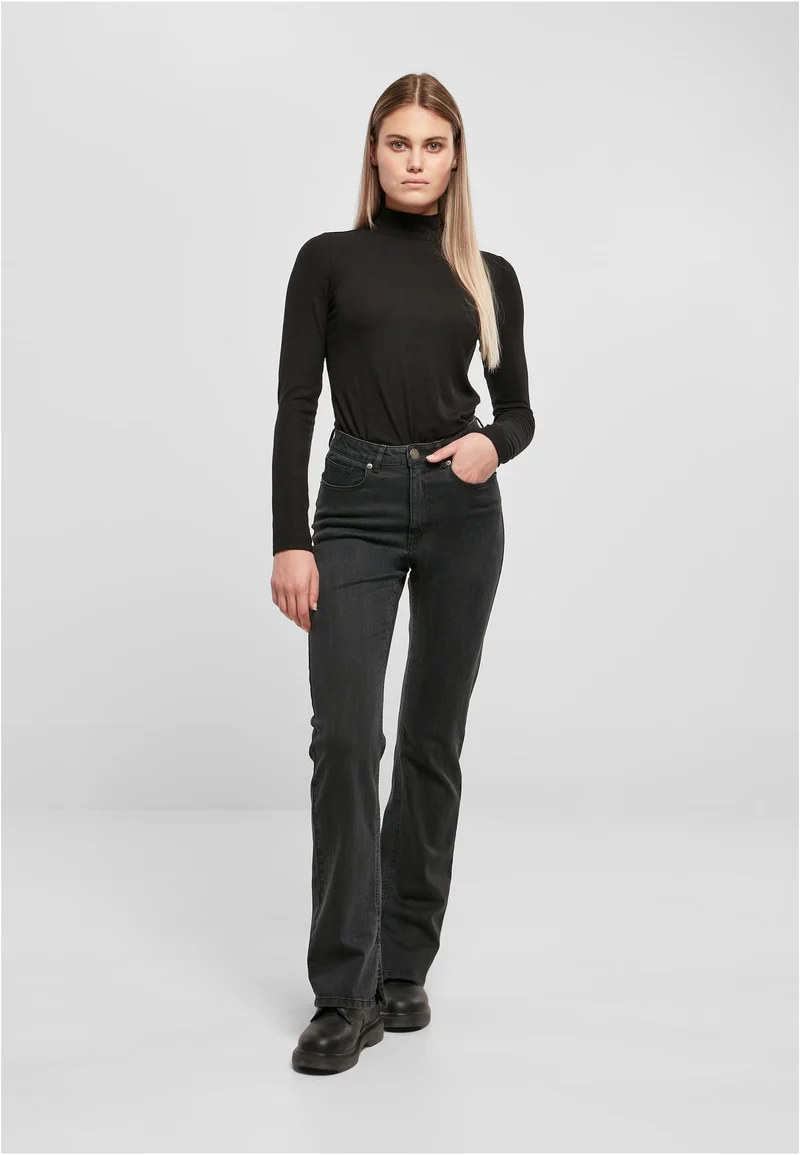 UC High Waisted Straight Slit Denim Pants