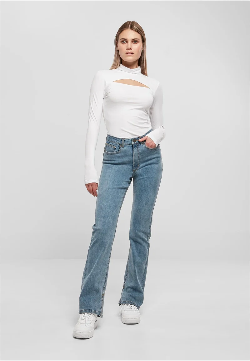 UC High Waisted Straight Slit Denim Pants
