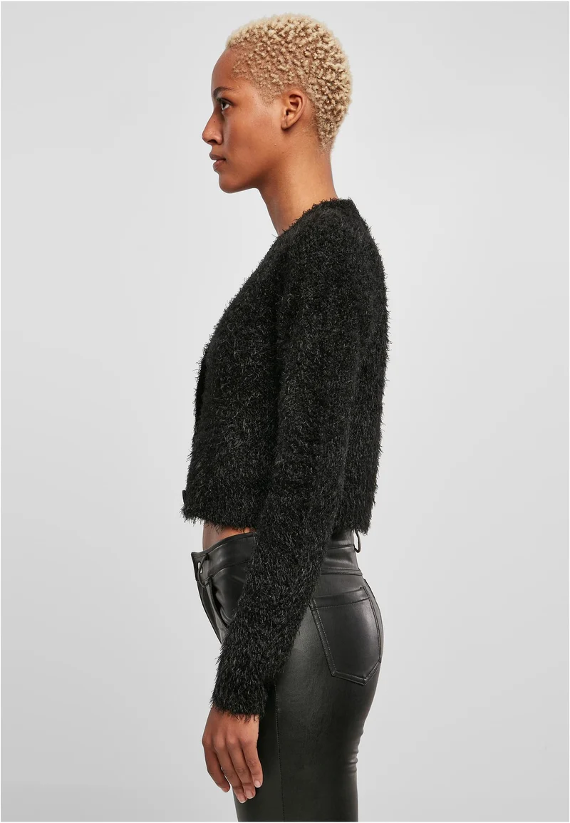 UC Cropped Feather Cardigan