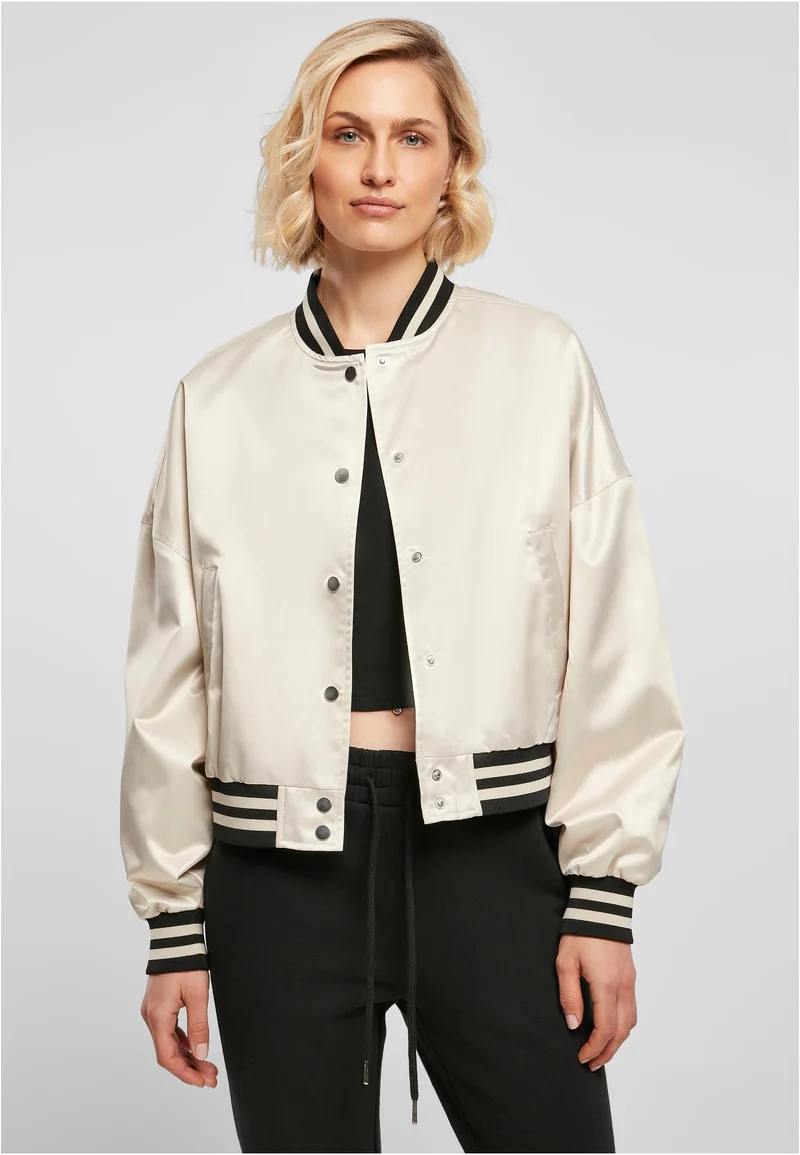 UC Short Oversized Satin College Jacket