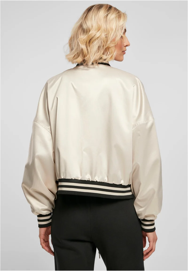 UC Short Oversized Satin College Jacket