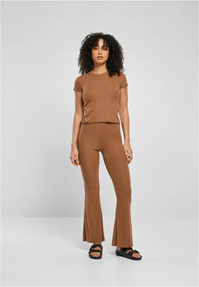 UC High Waist Rib Flared Tights