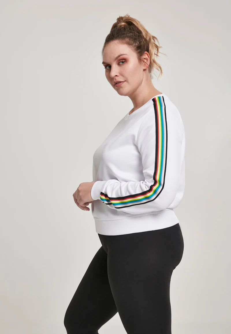 UC Multicolor Taped Sleeve Crewneck