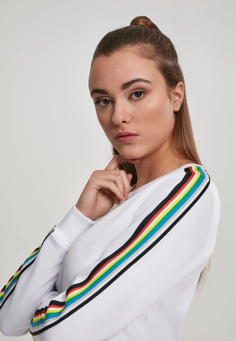 UC Multicolor Taped Sleeve Crewneck