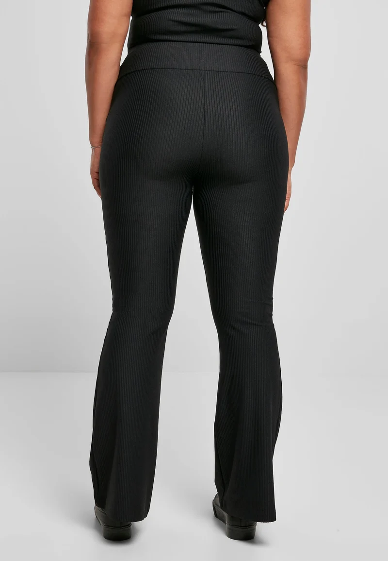UC High Waist Rib Boot Cut Tights