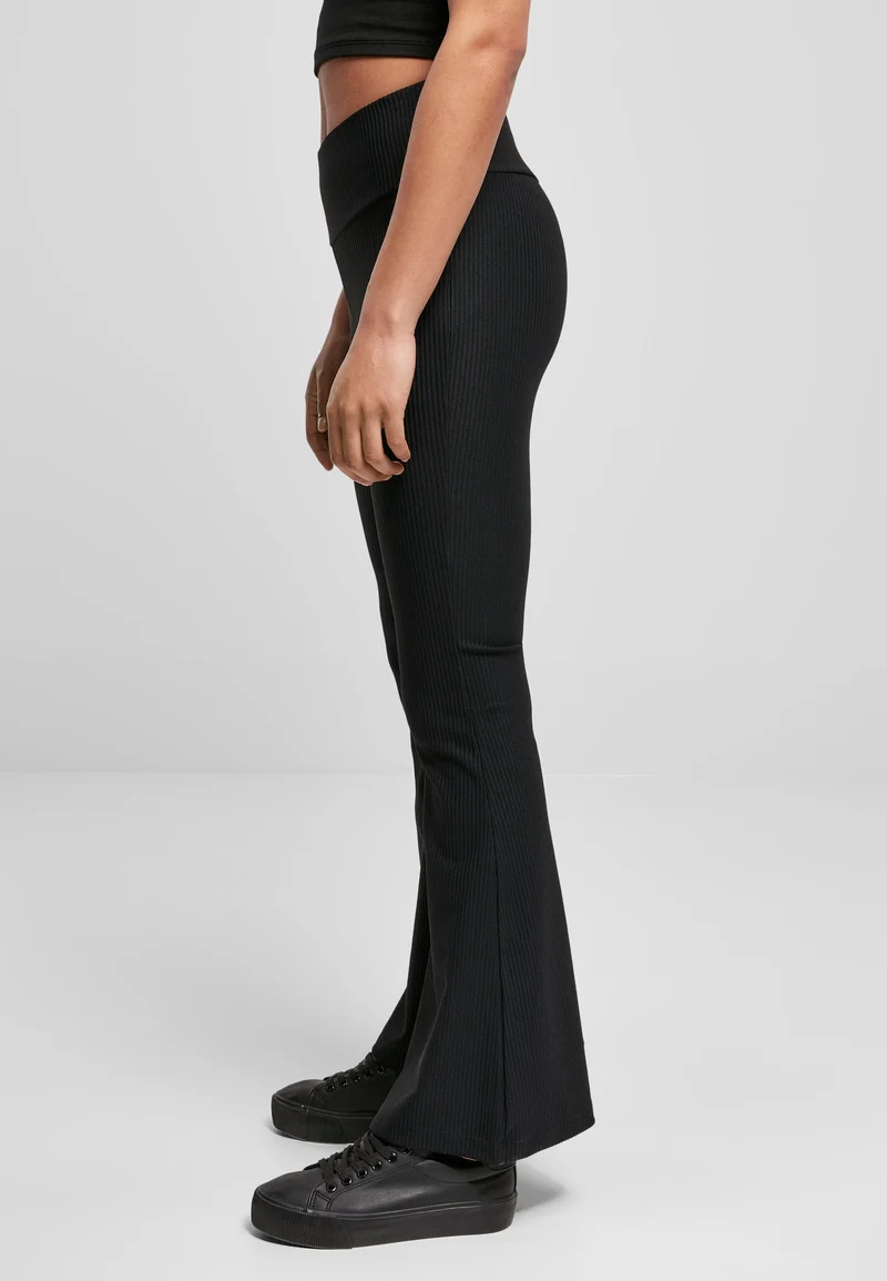 UC High Waist Rib Boot Cut Tights