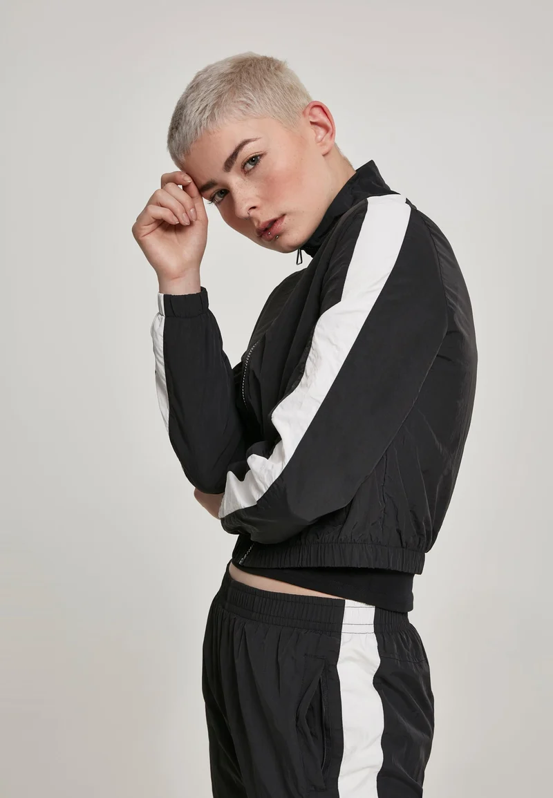 UC Short Striped Crinkle Track Jacket