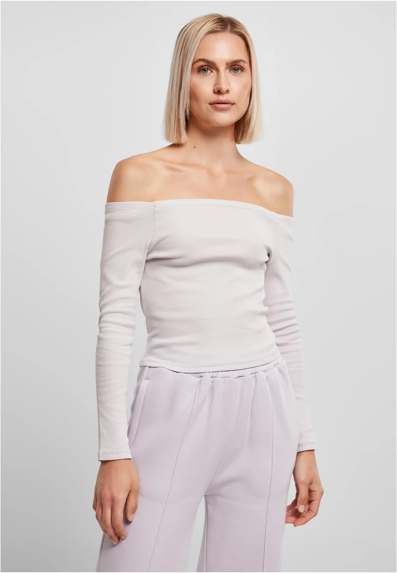 UC Off Shoulder Rib Longsleeve